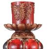 20" Brown and Red Faux Marble Tabletop Candle Holder and Candle
