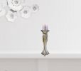 Set Of Two Silver Tabletop Pillar Candle Holders