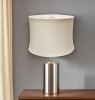 15" Snow Drum Trimmed Linen Lampshade
