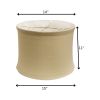 15" Rosewood Drum Trimmed Linen Lampshade