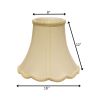 16" Ivory Slanted Scallop Bell Monay Shantung Lampshade