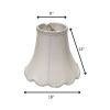 18" White Slanted Scallop Bell Monay Shantung Lampshade