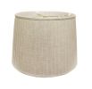 14" Cream Linen Lampshade with Side Pleats