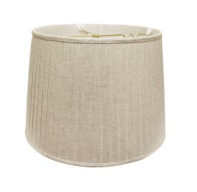 14" Cream Linen Lampshade with Side Pleats