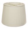 16" White Linen Lampshade with Side Pleats