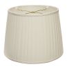 16" White Linen Lampshade with Side Pleats