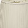 16" White Linen Lampshade with Side Pleats