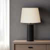 16" White Linen Lampshade with Side Pleats