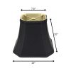 12" Black with Bronze Lining Slanted Square Bell No Slub Lampshade