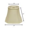 12" Ivory Slanted Square Bell Monay Shantung Lampshade