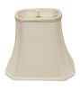 12" White Slanted Rectange Bell Monay Shantung Lampshade