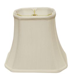 12" White Slanted Rectange Bell Monay Shantung Lampshade
