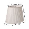 12" White Oval Side Pleat Shantung Lampshade