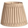 14" Vintage Gold Oval Smocked Pleat Shantung Lampshade
