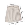 16" Cream Oval Smocked Pleat Shantung Lampshade