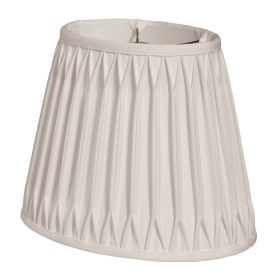 16" Cream Oval Smocked Pleat Shantung Lampshade