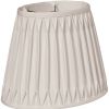 16" Cream Oval Smocked Pleat Shantung Lampshade