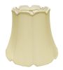 14" Antique White Empire Slanted Cylinder Scroll Edge Silk Lampshade