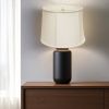 17" White Throwback Drum Linen Lampshade