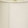 19" White Throwback Drum Linen Lampshade