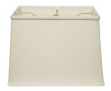 18" White Throwback Rectangle Linen Lampshade