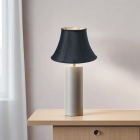 12" Black Slanted Bell Shantung Lampshade