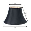 14" Black Slanted Bell Shantung Lampshade