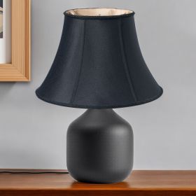 18" Black Slanted Bell Shantung Lampshade