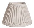 12" Cream Slanted Bell Smocked Shantung Lampshade