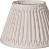 12" Cream Slanted Bell Smocked Shantung Lampshade