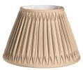 12" Vintage Gold Slanted Bell Smocked Shantung Lampshade