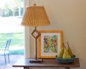 12" Vintage Gold Slanted Bell Smocked Shantung Lampshade