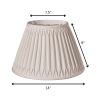 14" Cream Slanted Bell Smocked Shantung Lampshade