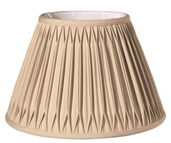 14" Vintage Gold Slanted Bell Smocked Shantung Lampshade