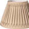 14" Vintage Gold Slanted Bell Smocked Shantung Lampshade