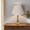 16" Cream Slanted Bell Smocked Shantung Lampshade