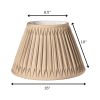 16" Vintage Gold Slanted Bell Smocked Shantung Lampshade