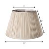 11" Pale Grey Slanted Pleated Tafetta Lampshade