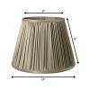 14" Ash Slanted Pleated Tafetta Lampshade
