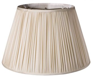 19" Pale Grey Slanted Pleated Tafetta Lampshade