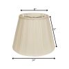 14" Ivory Slanted Crimped Box Shantung Lampshade