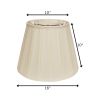 16" Ivory Slanted Crimped Box Shantung Lampshade