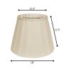 18" Ivory Slanted Crimped Box Shantung Lampshade