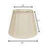 19" Ivory Slanted Crimped Box Shantung Lampshade