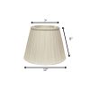 12" White Slanted Linen Lampshade with Box Pleat