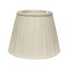 14" White Slanted Linen Lampshade with Box Pleat