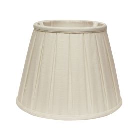 16" White Slanted Linen Lampshade with Box Pleat