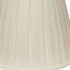 16" White Slanted Linen Lampshade with Box Pleat