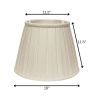 18" White Slanted Linen Lampshade with Box Pleat