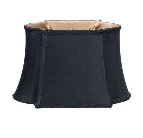 12" Black with Bronze Lining Premium Oblong Shantung Lampshade